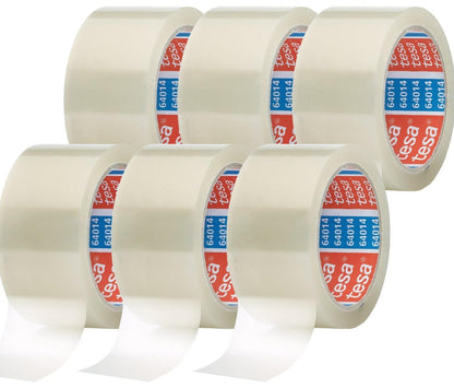 Paketklebeband 6er Pack – geräuscharm, transparent, je Rolle 66 m